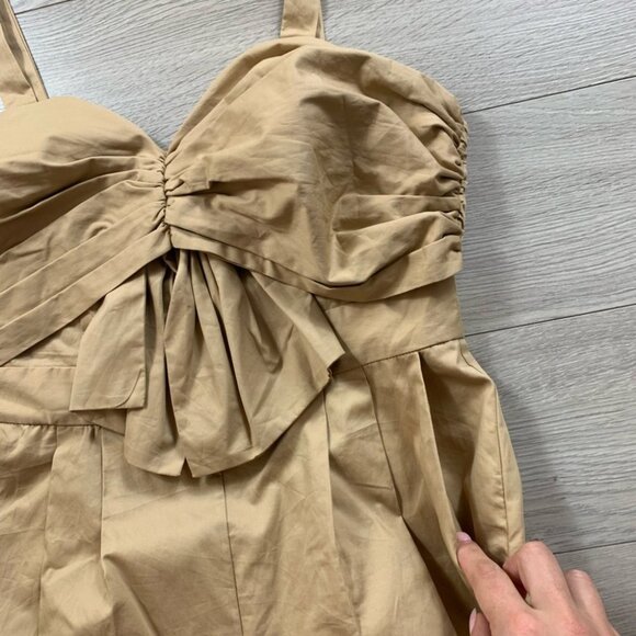 Endless Rose Ruched Detail Tan Jumpsuit - Picture 8 of 15